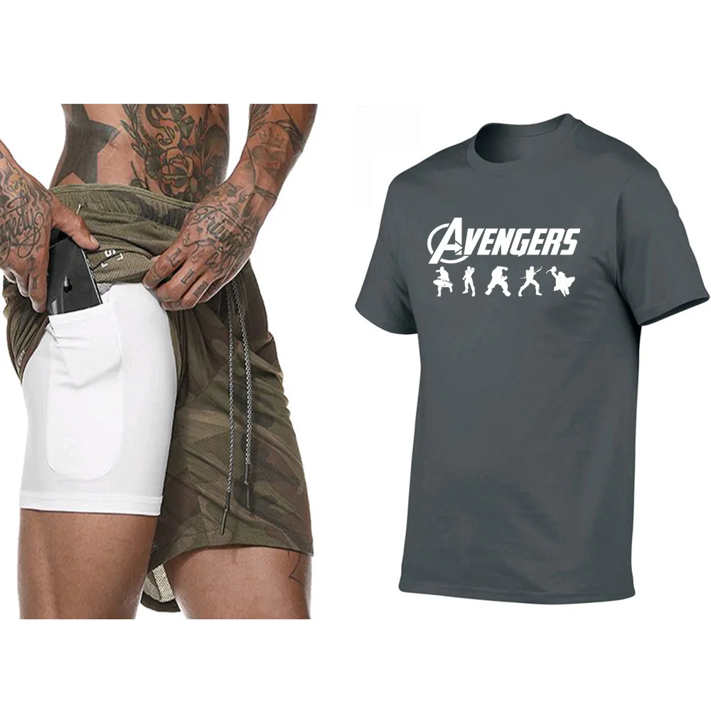 Новая летняя мужская футболка Марвел из Мстителей повседневные мужские футболки