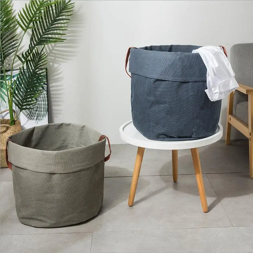 New Solid color series Folding Waterproof Laundry Hamper Clothes Storage Basket Home decoration barrel kids toy organizer bucket