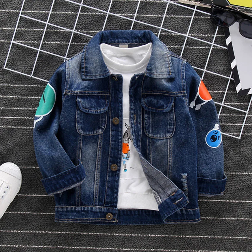 Джинсовая куртка Benemaker для девочек и мальчиков детская ветровка джинсовые пальто