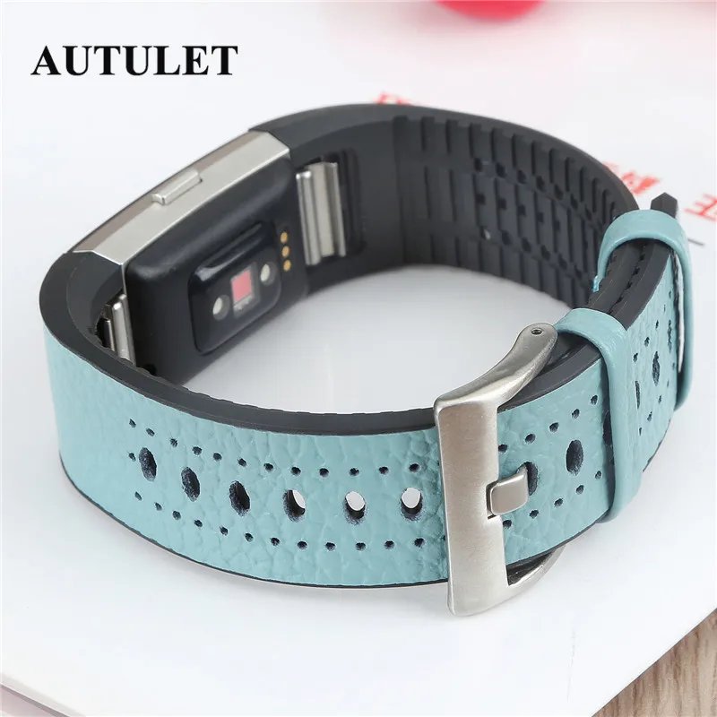 Смарт часы для Fitbit заряд 2 из натуральной мягкой кожи ремни браслет классического