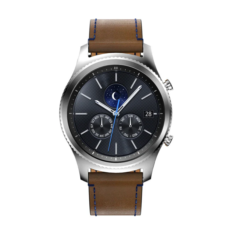 Ремешок кожаный для Samsung Gear S3 люксовый браслет смарт часов huami amazfit stratos 2 2S 22 мм 46