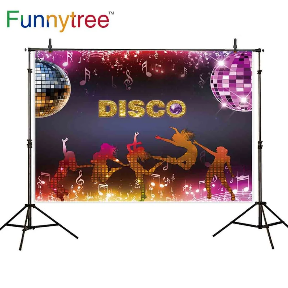 

Funnytree backdrop for photography studio disco theme party birthday dance note professional background photocall photobooth