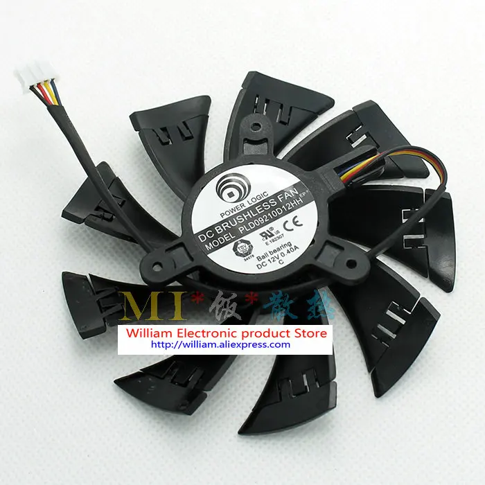 

New Original for Graphics card fan diameter 90mm pitch 42mm thermostat MSI PLD09210D12HH 12V 0.40A