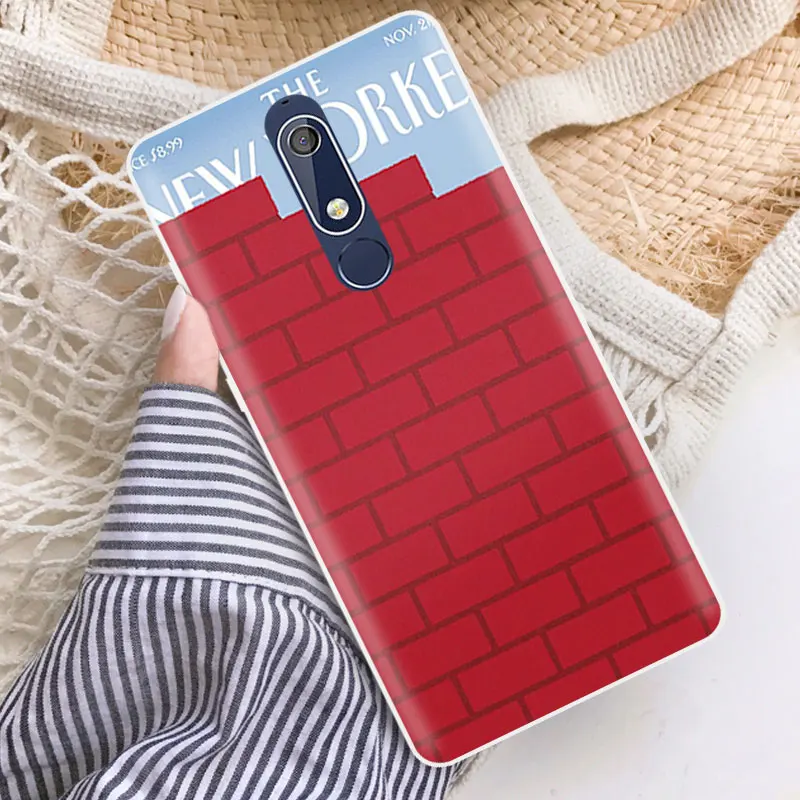 Для Nokia 5 1 установлены Случаи чехол Роскошные Мягкие TPU телефон кирпич задняя
