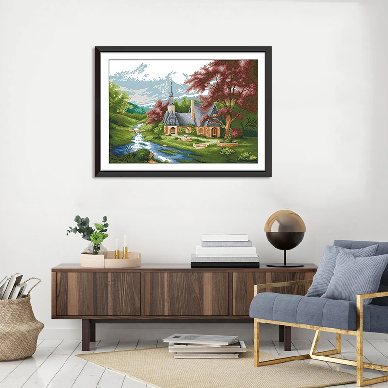 NKF Новый Набор для вышивки крестиком церковный 4 прозрачный узор рукоделие DMC 11/14 CT