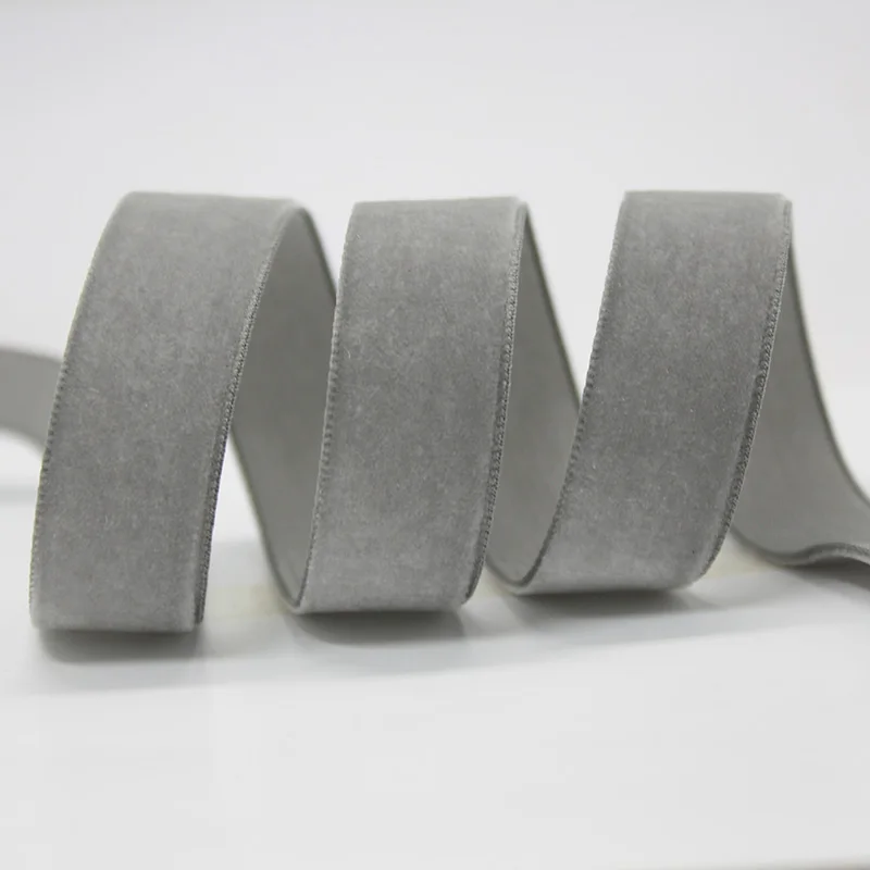 metal grey 017 Яма 13 16 19 22 25 мм однотонная бархатная лента для поделок подарки аксессуары для одежды 25 ярдов/партия(магазины имеют 10 видов размеров - Цвет: metal grey 017