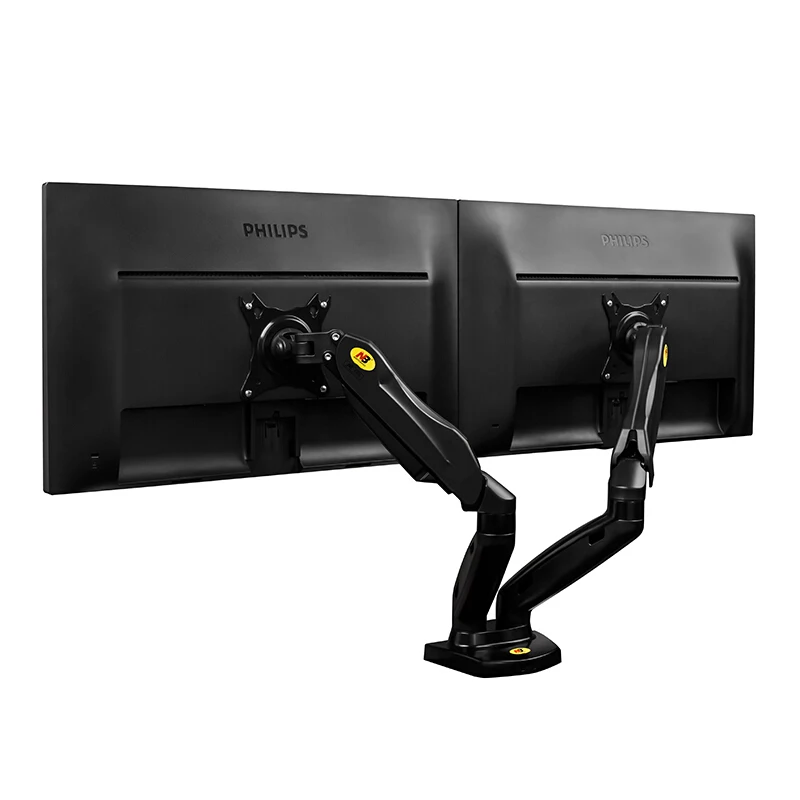 F160 настольная подставка с двойным монитором вращающаяся на газовой пружине