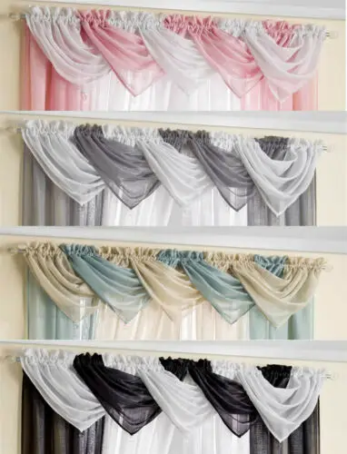 2019 модные однотонные марлевые занавески вуаль полиэфирные все цвета Pelmet Valance