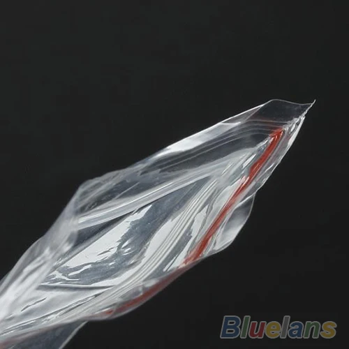 100 шт./лот прозрачные пакеты с замком на молнии пластиковые для хранения