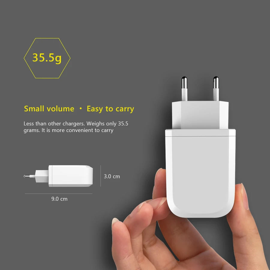 Быстрый зарядной устройство для мобильного телефона Double 3A Quick Charge с разъемом EU Plug QC3.0 USB Adapter для iPhone x xr Samsung S9 Xiaomi Huawei.