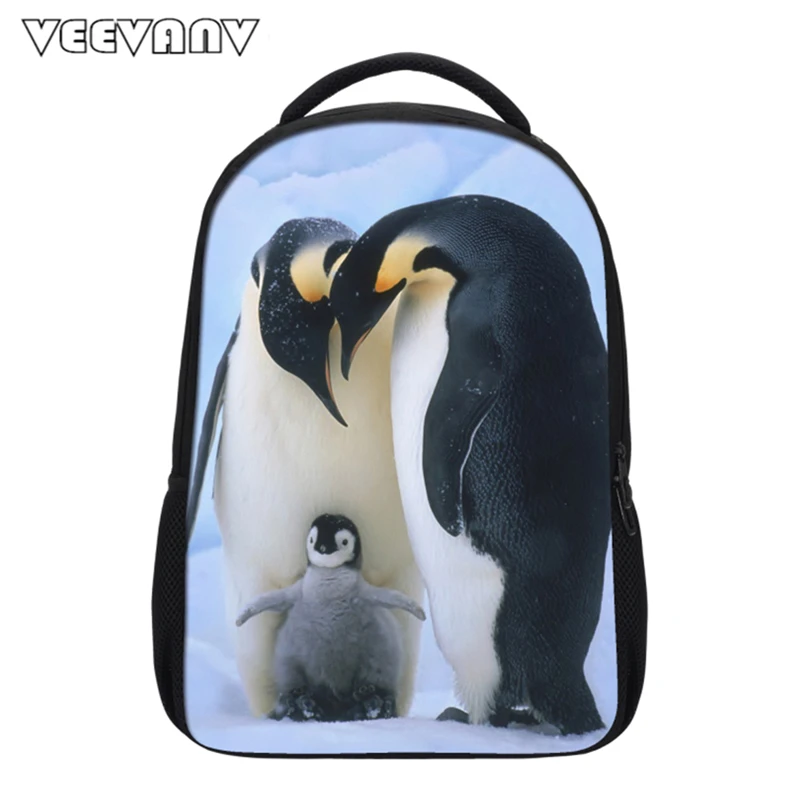 2018 VEEVANV Пингвин печатных рюкзак Детская школьная сумка мода девушки Mochila животный