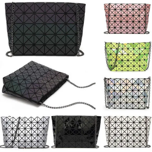 2018 Модные женские Геометрические ромбовидные сетчатые лазерные сумки дамская