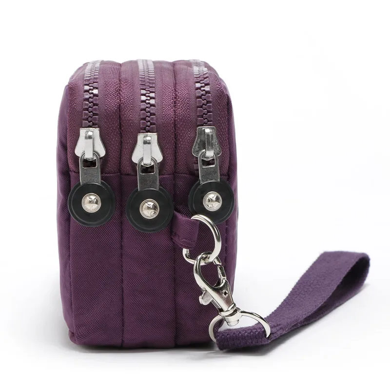 Женский Розовый Нейлоновый кошелек двухслойный карман с отделением для монет на