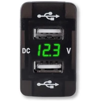 HTWU-G Рекламные устройство для автомобиля с двумя портами USB Зарядное устройство с светодиодный вольтметр, 12 В, 24 В до 5 В, 4.2A автомобиль USB разъем мобильного телефона Быстрый Зарядное устройство гнездо для Honda - Название цвета: HTWU-G