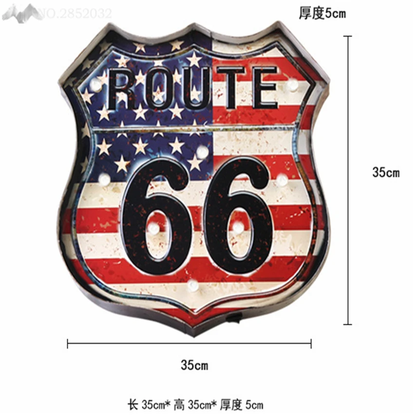 JW_American Route 66 неоновые вывески домашние настенные светильники Декор винтажный Флаг США светодиодный свет световая вывеска Бар Гараж; клуб дропшиппер