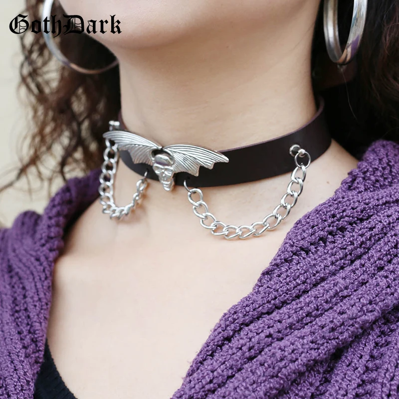 Готический гранж панк готическое ожерелье Goth Dark модное женское ювелирное