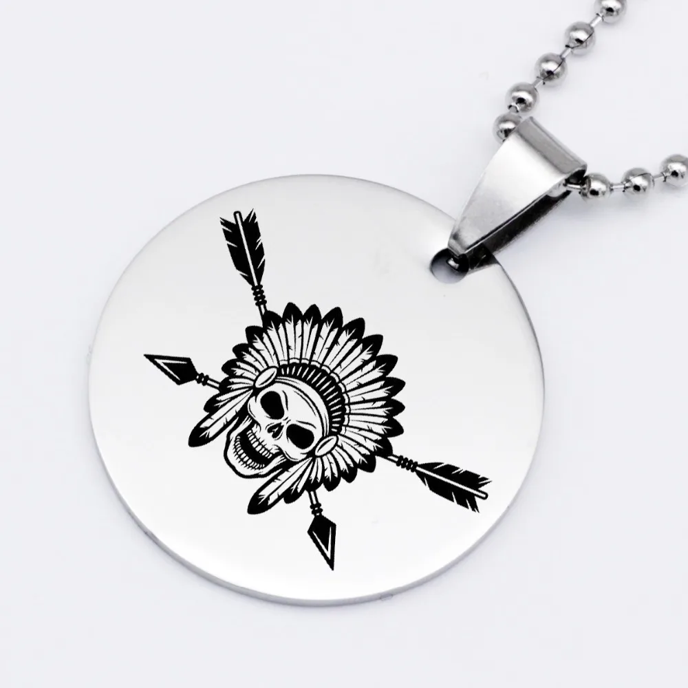 2022 Креативные мужские ювелирные изделия из нержавеющей стали Череп племенной