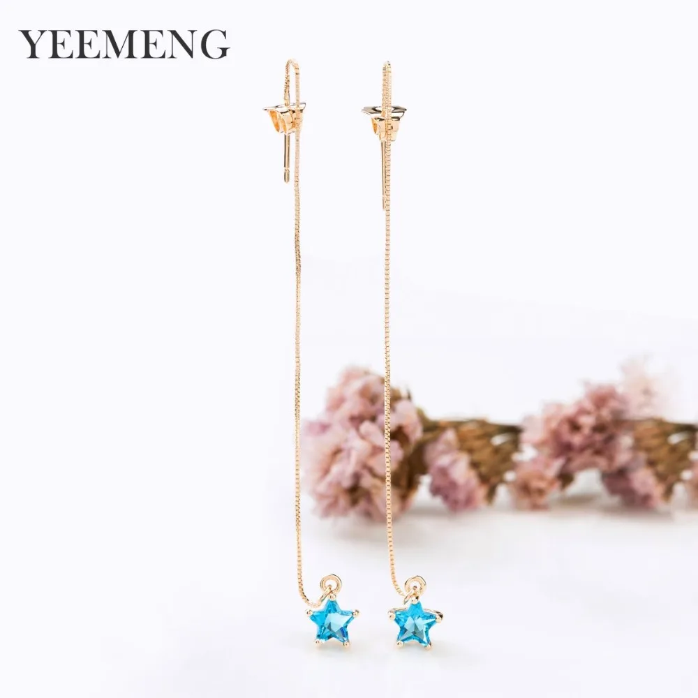 YEEMENG New Elegant Shiny Cubic Zircon Temperament Drop Earrings For Women Imitation Pearl Threader | Украшения и аксессуары