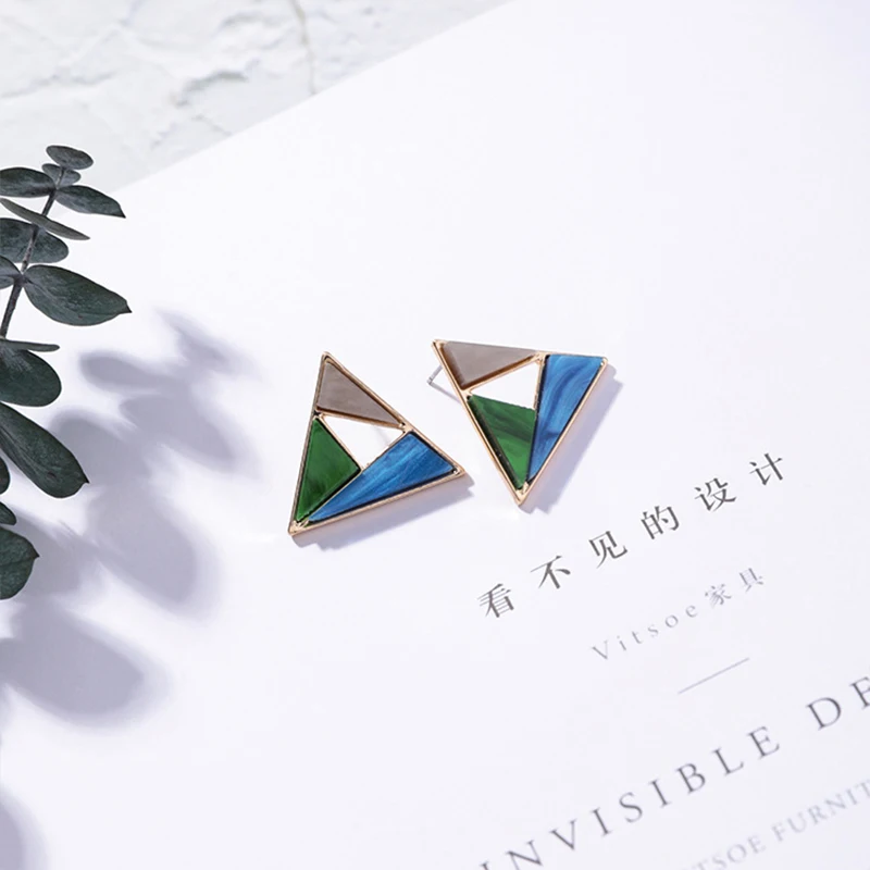 BRAVEKISS Trendy Personality Splice Stud Earring For Women Geometric Korean Hollow Earrings 2019 Fashion Jewelry Gifts BPE1485 | Украшения