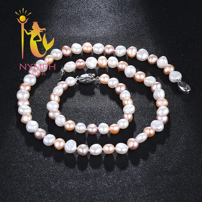 Женский комплект украшений [NYMPH] из натурального жемчуга в стиле барокко ожерелье