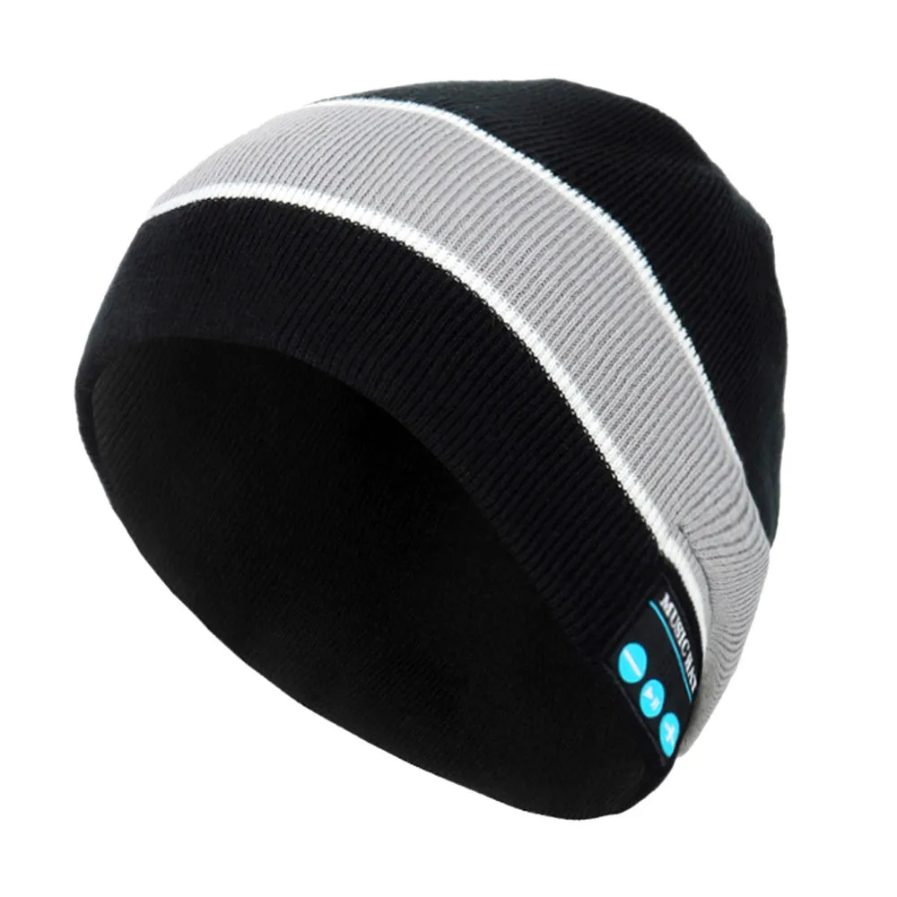 Новинка Зима 2019 Теплая Шапка бини с микрофоном и Bluetooth Беспроводная музыкальная