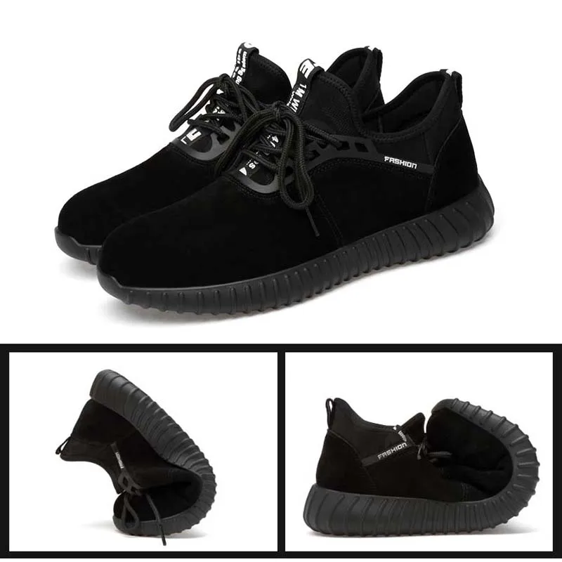 2019 New Men Steel Toe Boots Safety Shoes Casual Breathable Suede Work For Protective Construction | Обувь