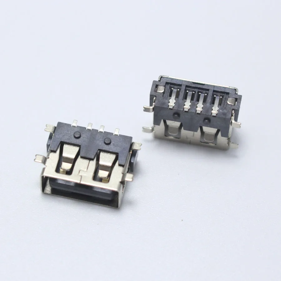 4 шт. SMD usb type A гнездовой разъем 4PIN AF 10,0 PCB монтажный Разъем черный плоский край DIY ремонт телефона игрушки запчасти