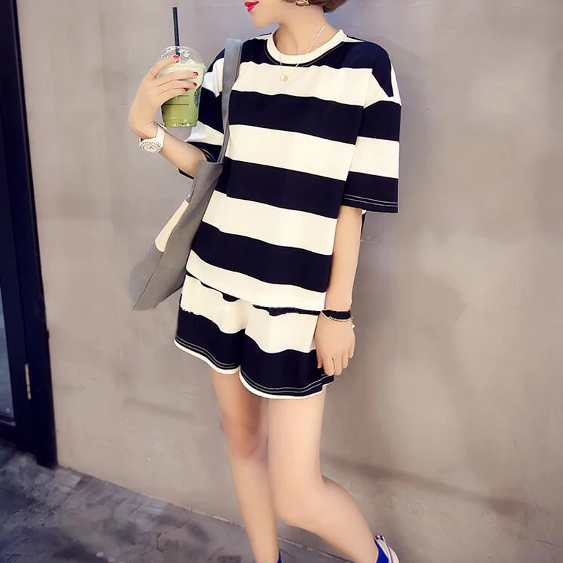 Пижамы Для женщин хлопковые пижамы летние пижамный комплект короткий рукав