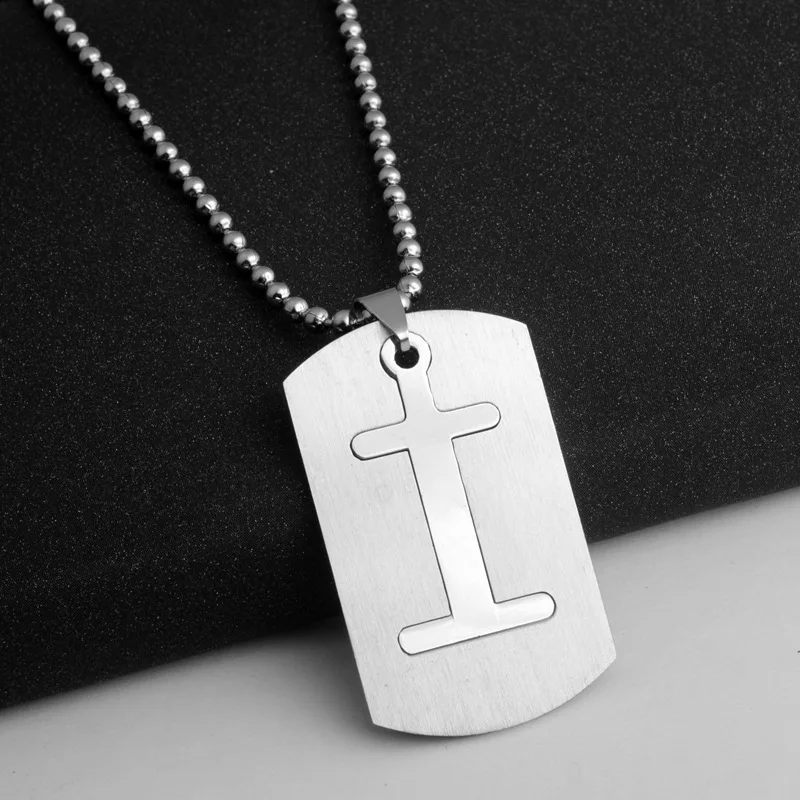 

RONGQING 1pcs I letter Pendants 316L Stainless steel necklace for women Men Gift Fashion Jewelry Pendant size 45mm*27mm