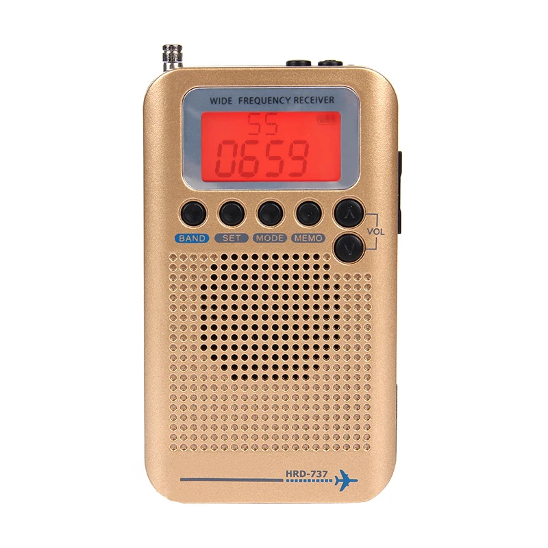 HRD-737 Полнодиапазонный радио цифровой демодулятор FM/AM/SW/CB/Air/VHF World Band стерео портативный радио с ЖК-дисплеем будильник