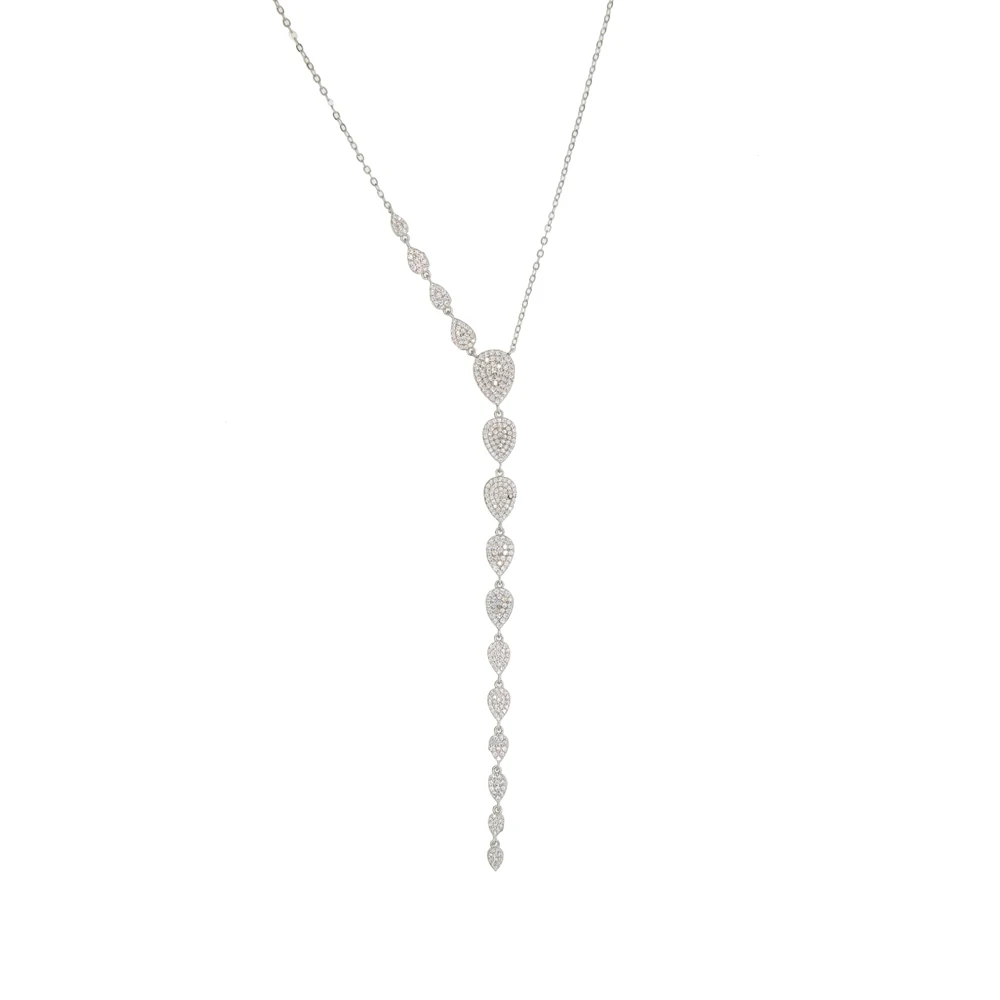 Женское Ожерелье с фианитами длинное ожерелье золотого цвета в форме капли воды