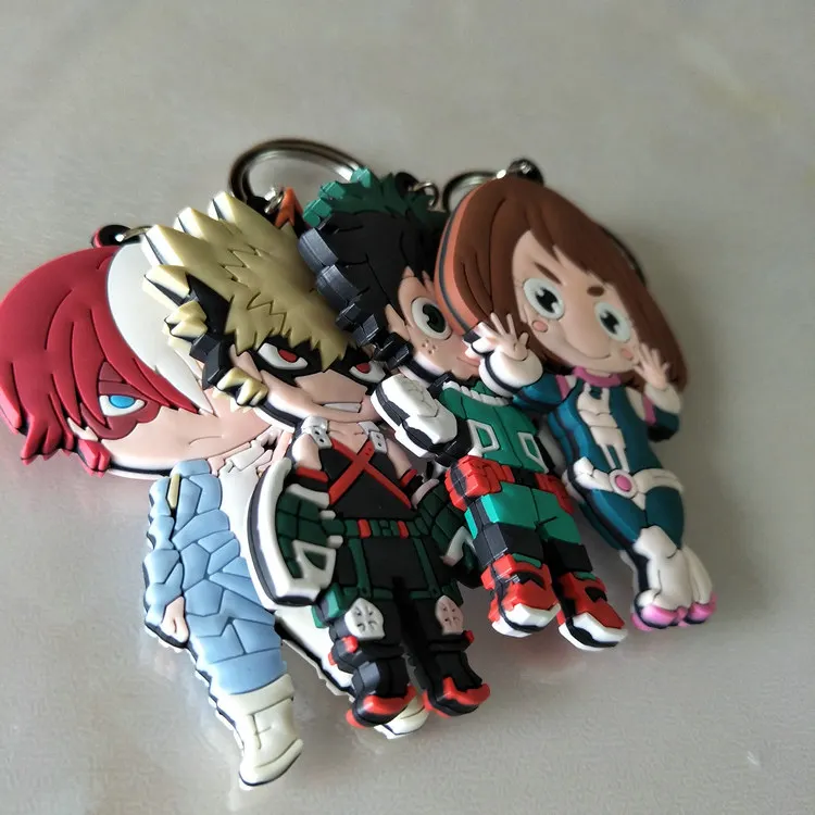 Аниме Мой герой Academy Midoriya izku ПВХ брелки Bakugou кацуки Ochaco Uraraka милые забавные подвесные брелоки sleutelhanger подарок