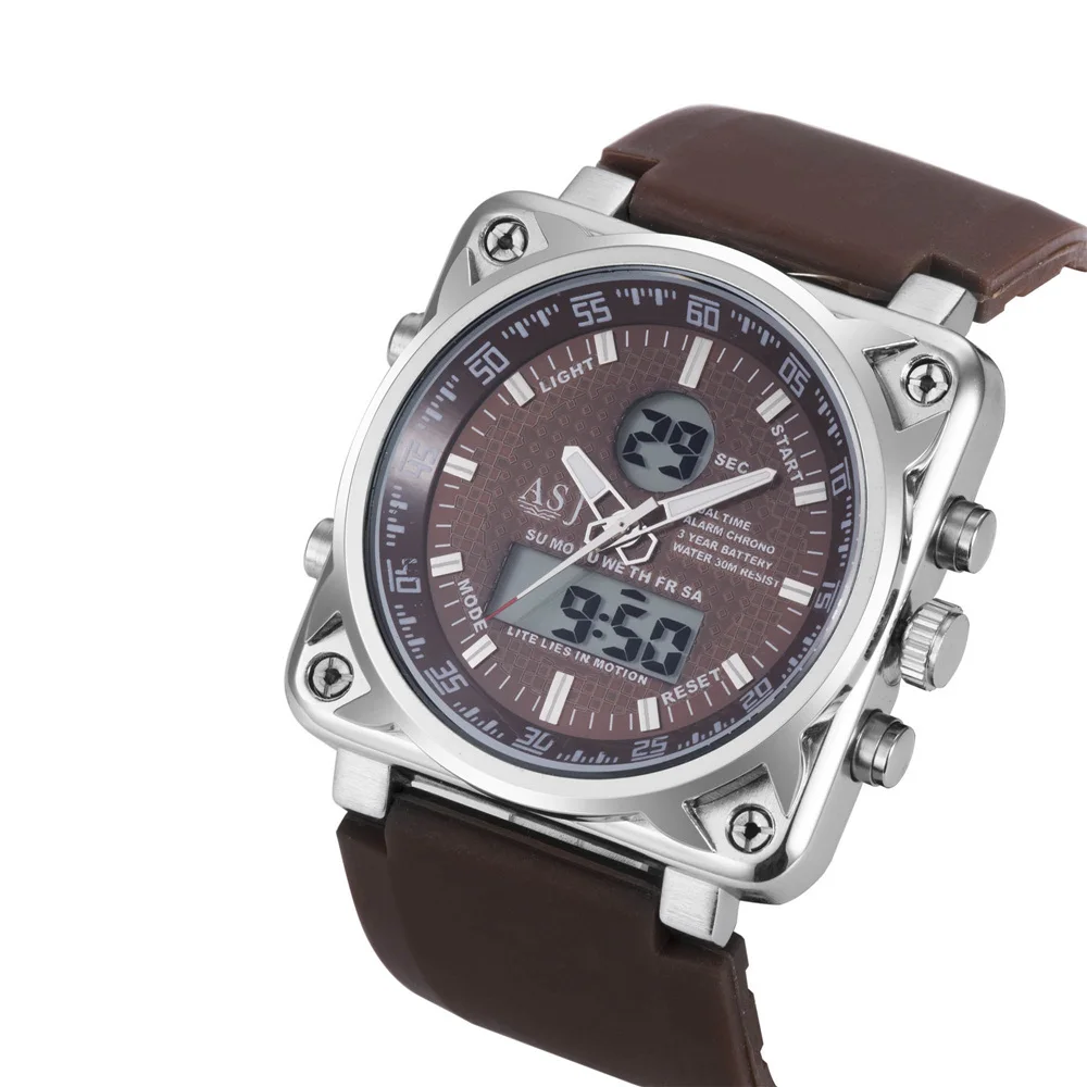 Мужские Силиконовые спортивные часы аналоговые цифровые военные армейские Japan