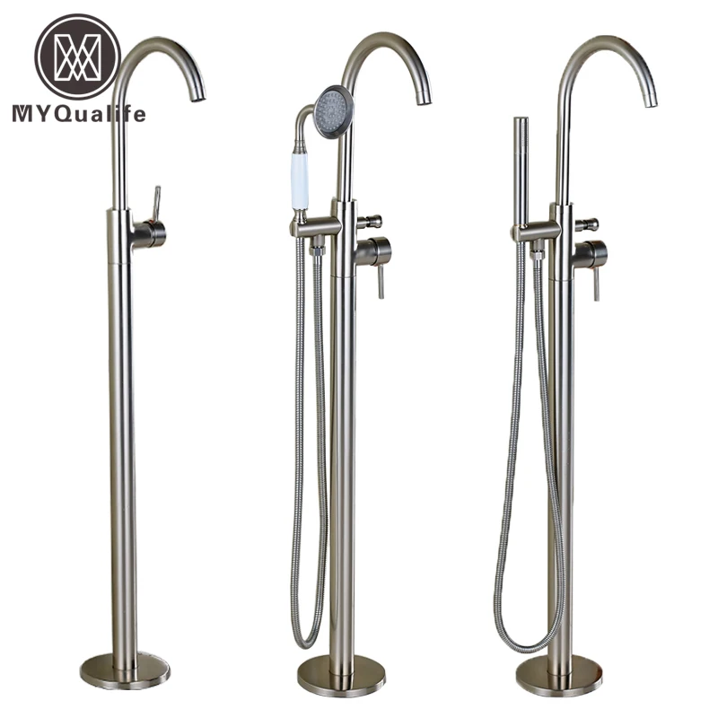 Матовый никелевый смеситель для ванны с одной ручкой|floor standing bath taps|floor bartaps mixer |