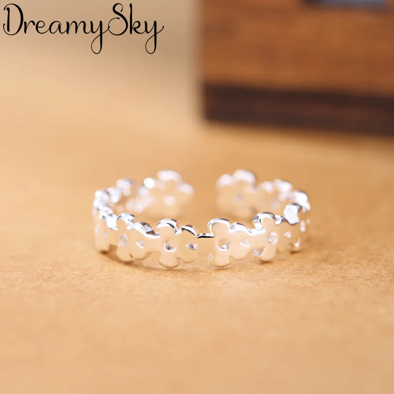 Модный богемный серебряный цвет кольца с цветами для женщин Свадебные массивные