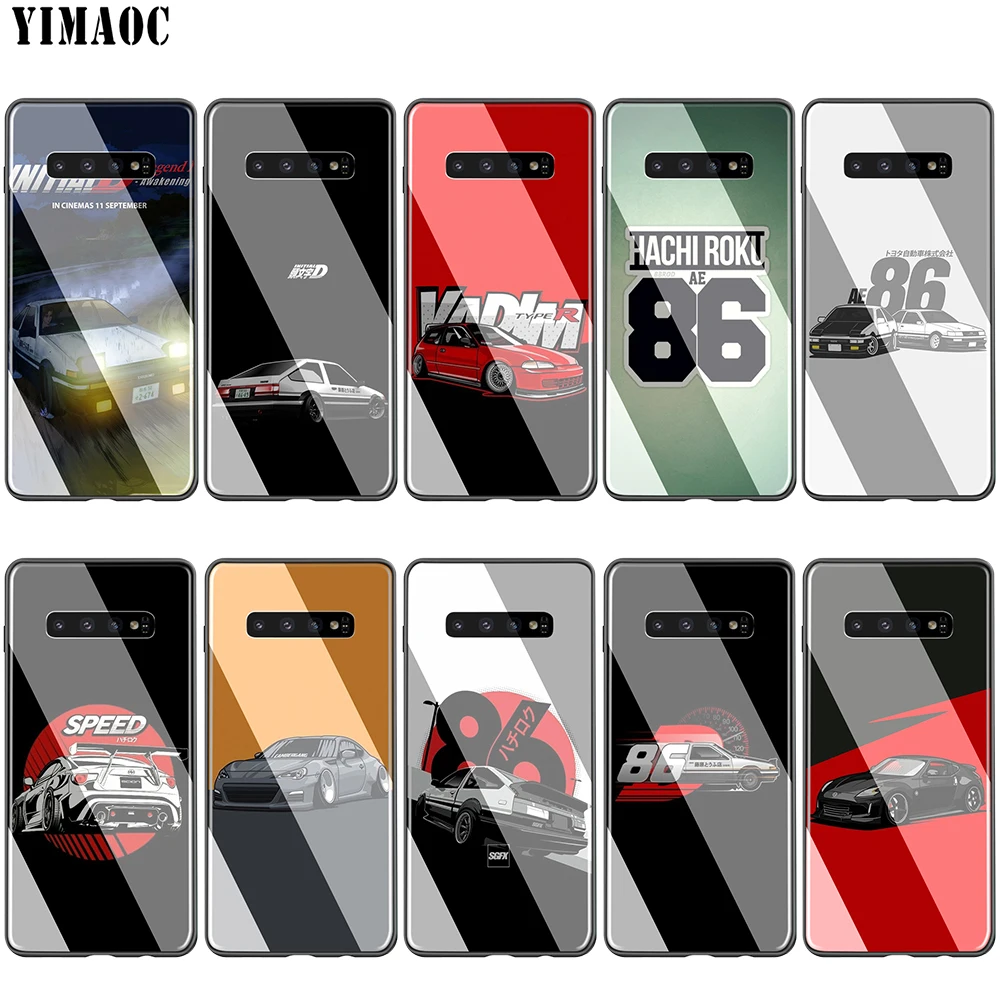 Стеклянный ТПУ чехол Lavaza initial d AE86 для Samsung Note 8 9 S7 S8 S9 S10 A10 A20 A30 A40 A50 A60 A70 Edge Plus |