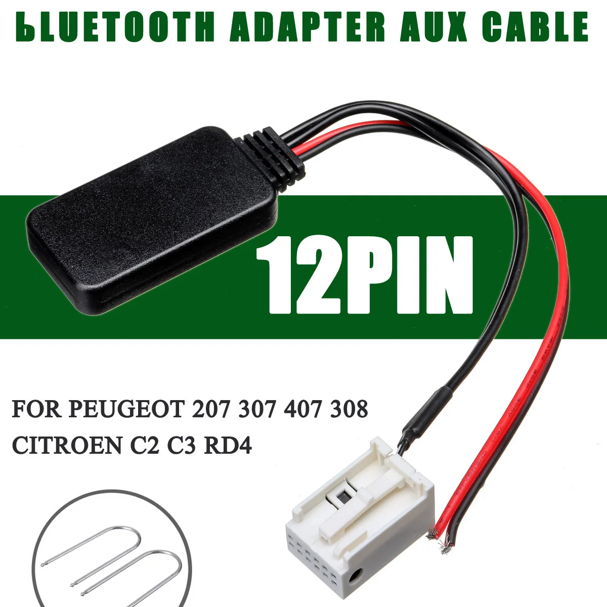 1x инструмент для установки+ 12Pin bluetooth-адаптер Aux кабель для peugeot 207 307 407 308 аксессуары для автомобильной электроники