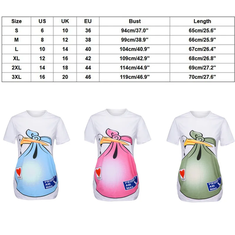 Maternity T-shirt 2019 Women Cotton Clothes Funny Top Short T shirt for Pregnant Photo Props Plus Size Tees | Мать и ребенок