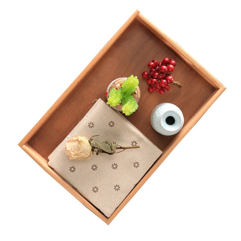 

Wood Serving tray with handles - Great for dinner tea tray, bar tray, breakfast or Decorative tray -Beech wood