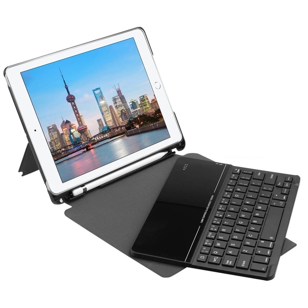 Чехол Kemile для Ipad 2018 9 7 дюйма с беспроводной клавиатурой Bluetooth чехол карандаш