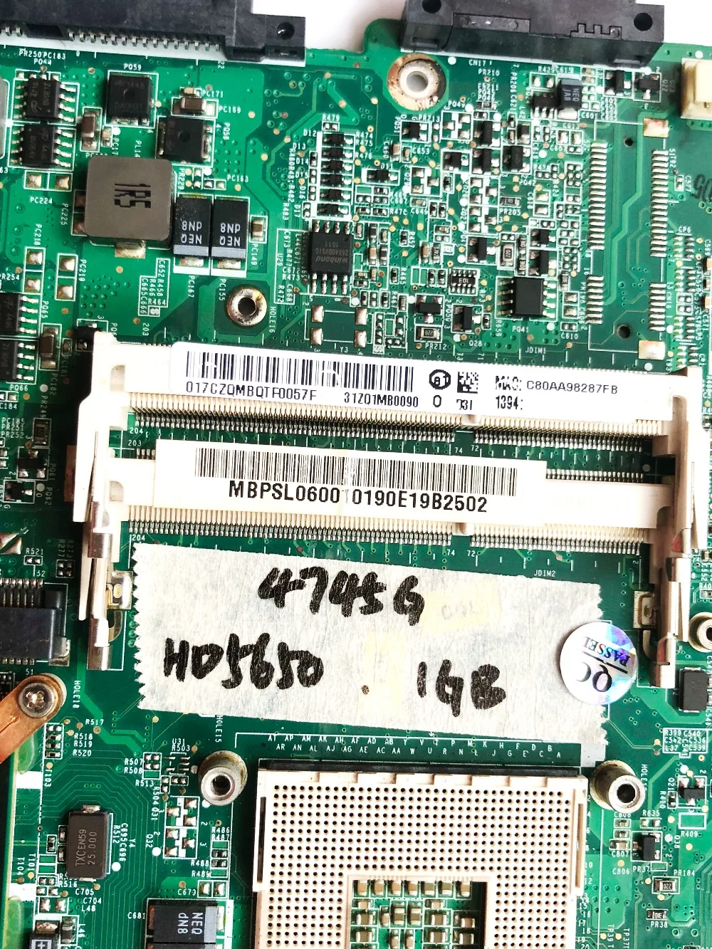 Оригинальная материнская плата для ноутбука ACER 4745 4745G HD5650M 1 ГБ DA0ZQ1MB8D0 размере г