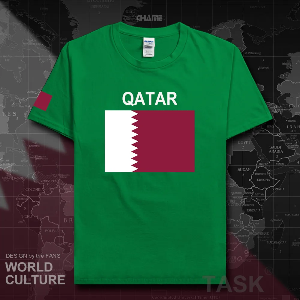 State of Qatar мужские футболки 2017 трикотажные сборной страны 100% хлопок футболка для
