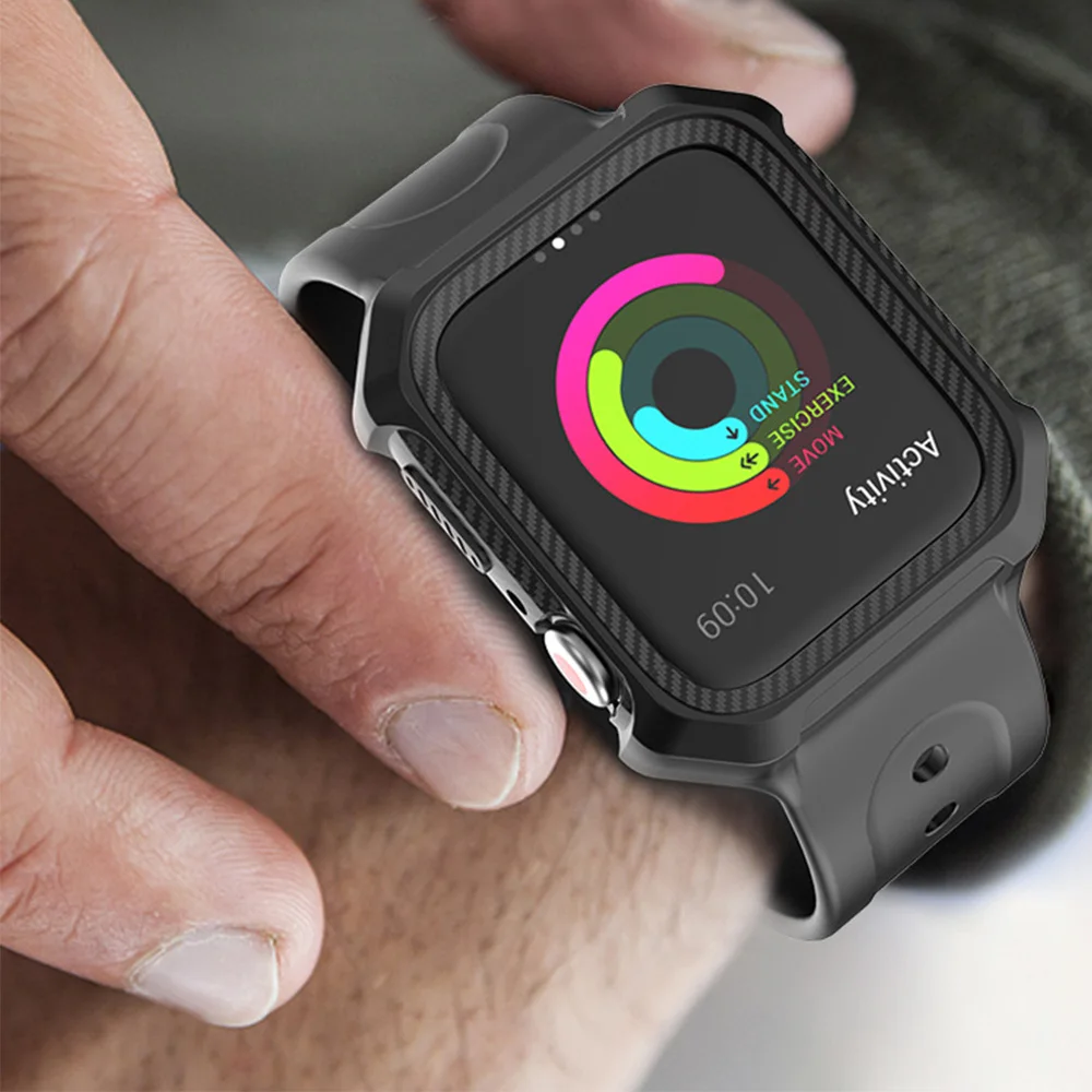 Мягкий силиконовый ремешок для Apple Watch 4 ремешка Защитный Браслет резиновый iWatch |