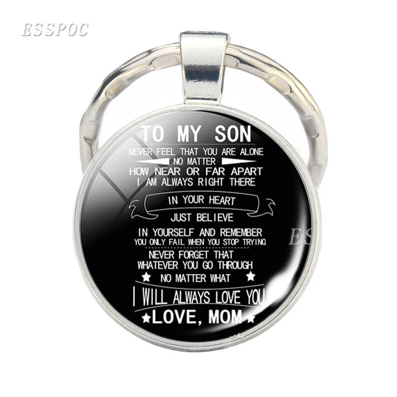 Брелок для дочери To My Son не чувствую что вы одиноки цитата стеклянный кабошон