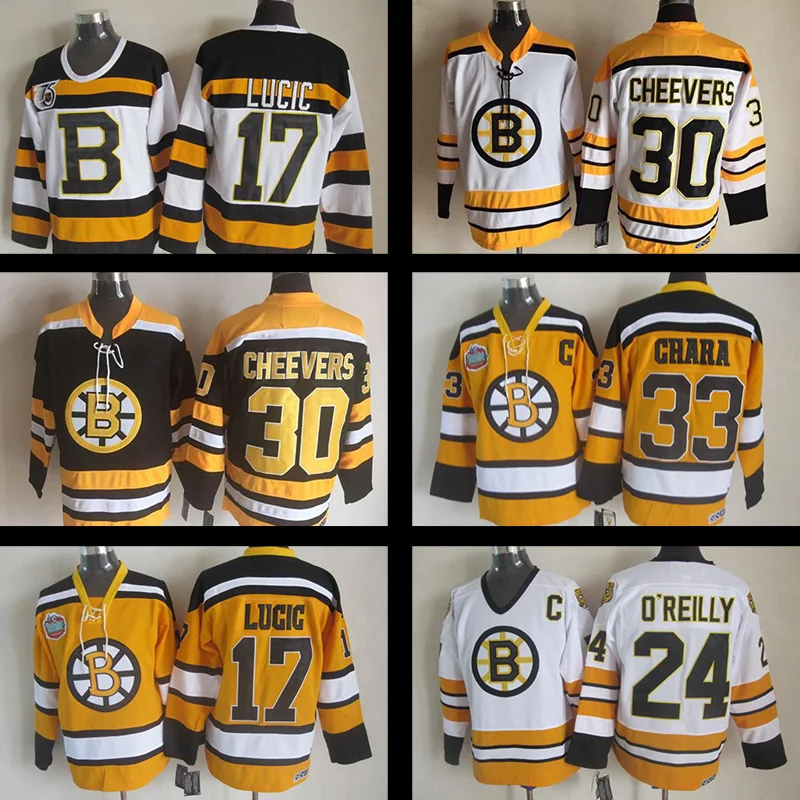 Throwback Stitched jersey #17 Milan Lucic #24 Terry O'Reilly #30 Gerry Cheevers #33 Zdeno Chara CCM Vintage Ice Hockey Jerseys | Спорт и