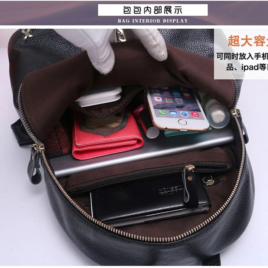 Рюкзак zквт из натуральной кожи Женский короткий первый слой воловьей рюкзак в