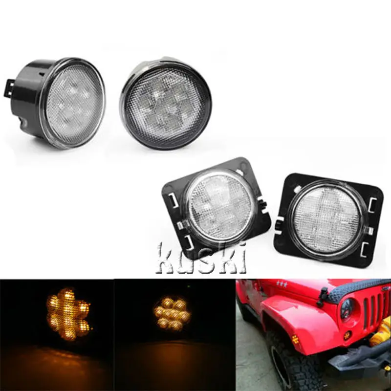 4 шт Черный светодиодный переднее крыло вспышек указатель поворота светильник