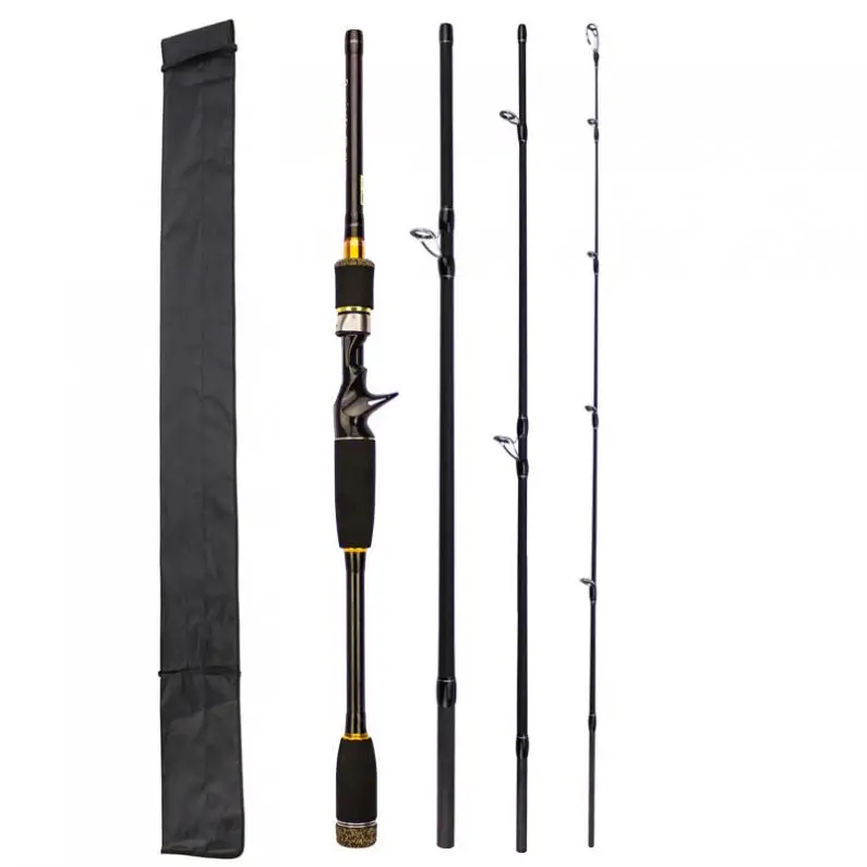 2.7m 4 Section High-Quality Carbon Fiber Lure Fishing Rod M Power Ultra Light Casting Pole | Спорт и развлечения