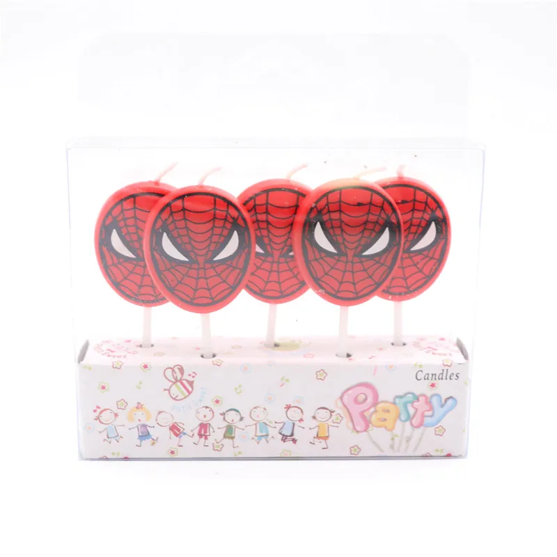 5 шт./лот Спайдермен свечи мультфильм одноразовые день рождения торт украшения на