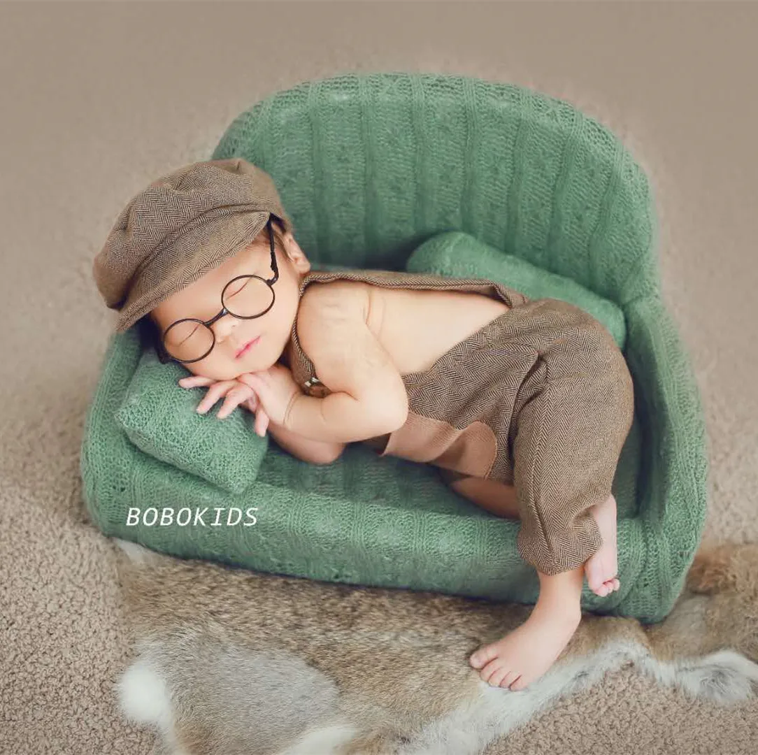 

Dvotinst Newborn Baby Photography Props Posing Mini Sofa Chair+3pcs Pillows Decoration Fotografia Infantil Studio Shooting Props